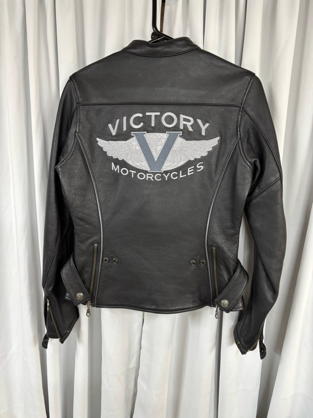Leather victory, motorcycle women’s jacket size small black